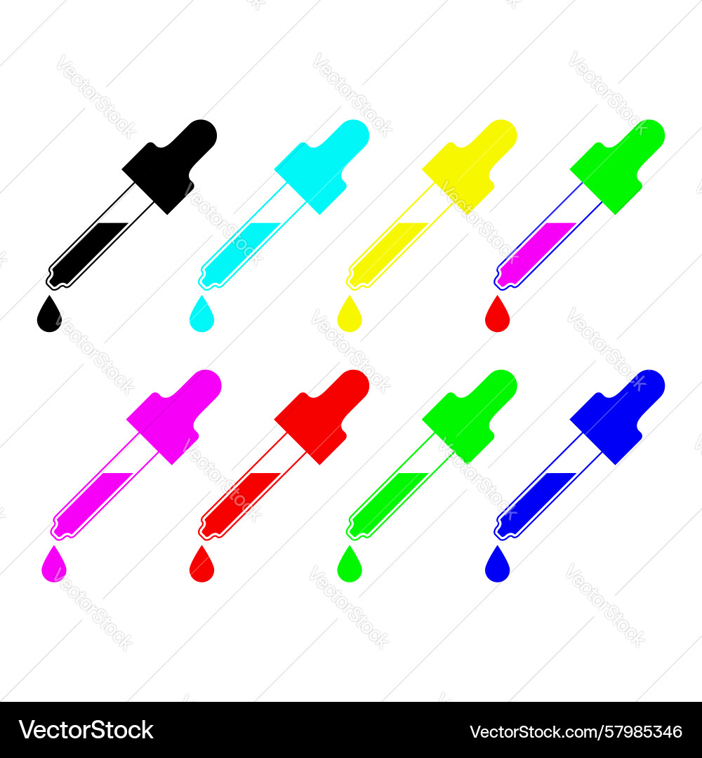 Pipette dropper with a drop Pipette dropper with a drop Vector Image