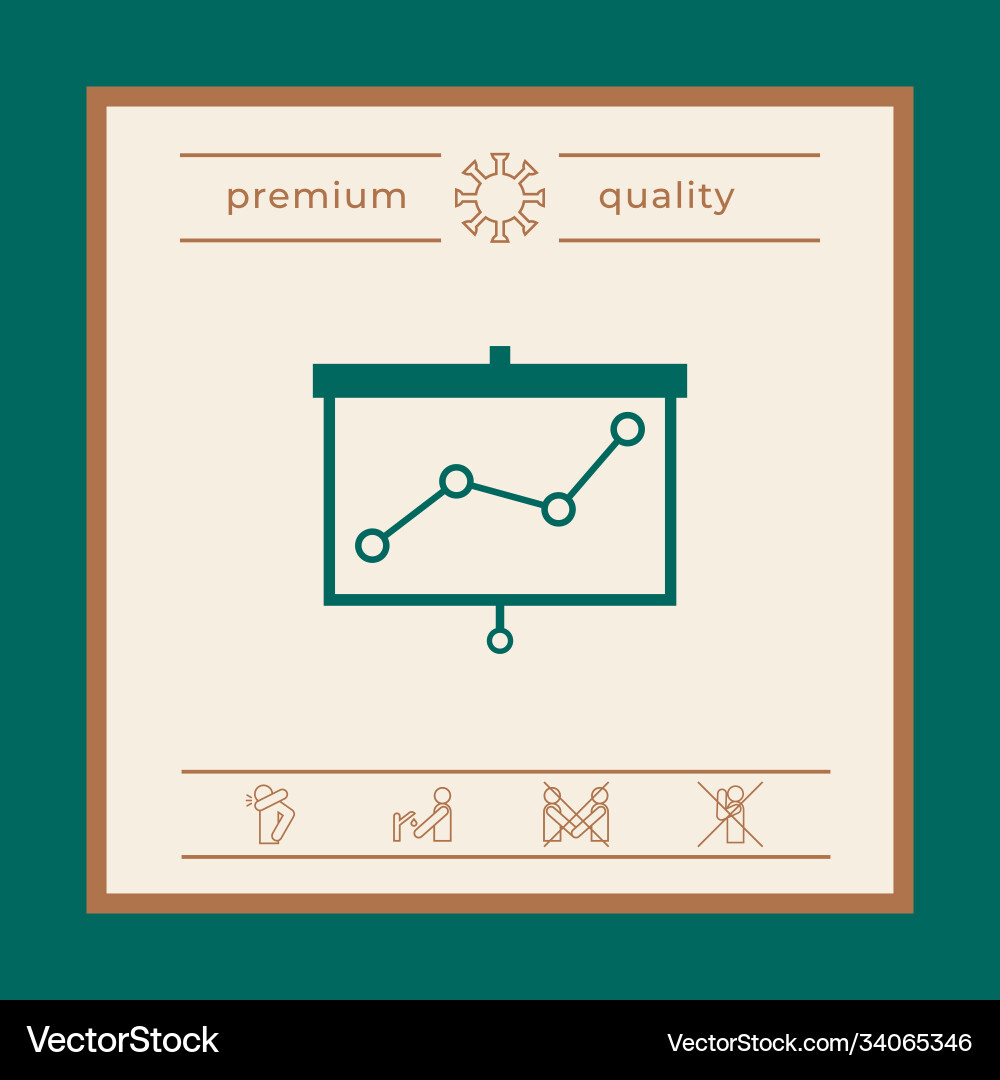 Projector screen with graph graphic elements Projector screen with graph graphic elements Vector Image