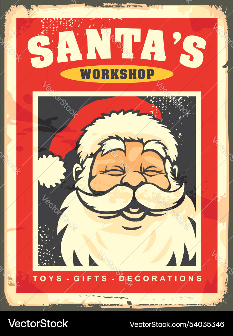 Santa claus Geschenkshop Schild Santa claus Geschenkshop Schild vektorbild