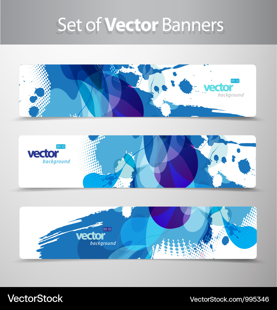 Set of abstract colorful web headers Vector Image
