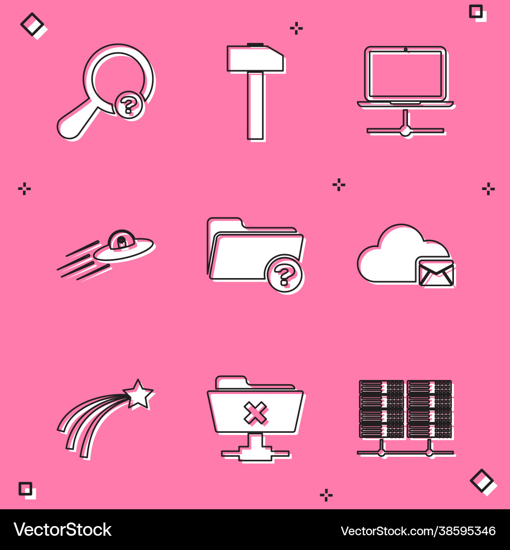 Set unknown search hammer computer network ufo Set unknown search hammer computer network ufo Vector Image