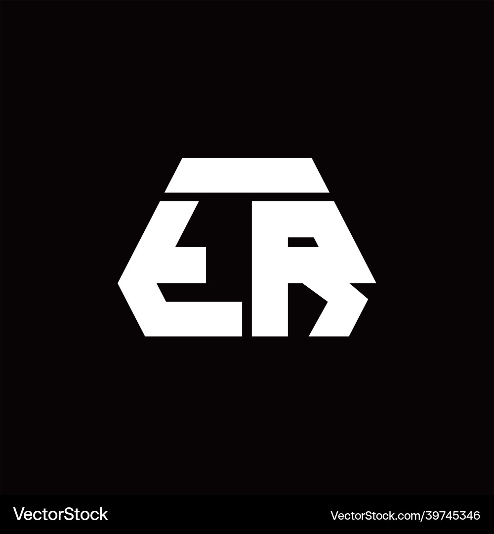 Tr logo monogram with octagon shape style design Vector Image
