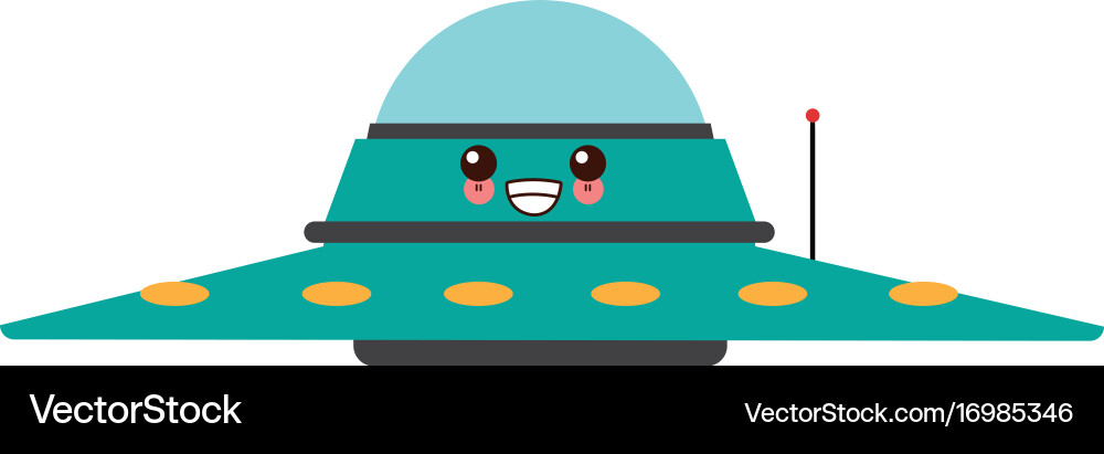 Ufo saucer spaceship vehicle object icon Vector Image