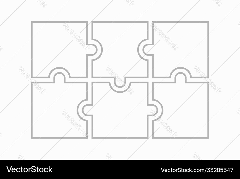 6 white puzzles 6 white puzzles vector image