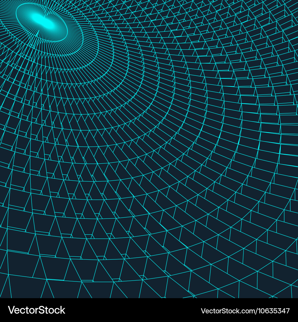 Abstract 3d illuminated distorted mesh sphere Vector Image