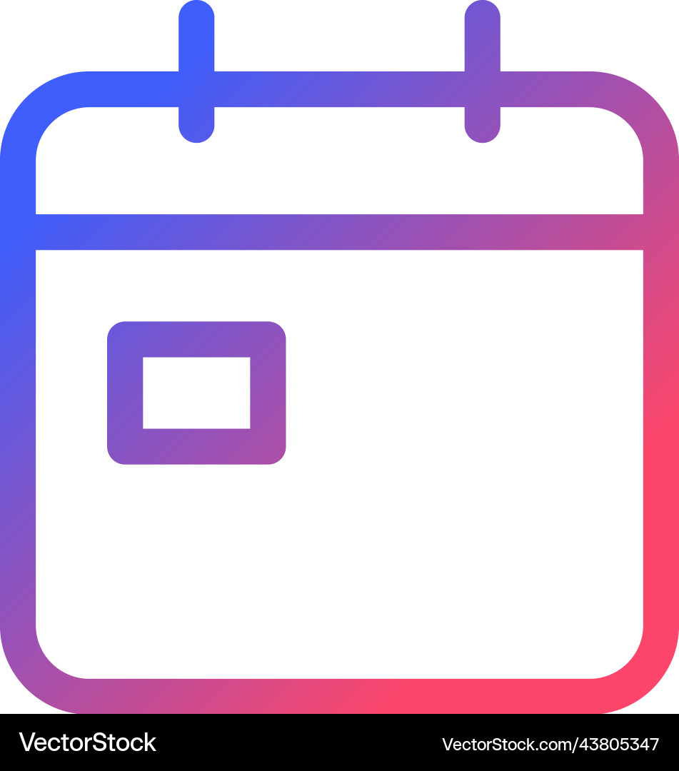 Calendar pixel perfect gradient linear ui icon Vector Image