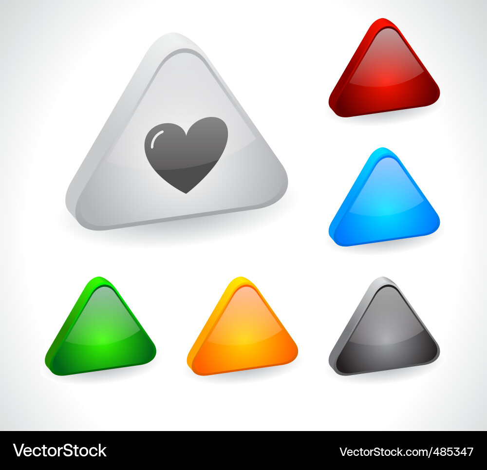 Color 3d buttons for web Vector Image