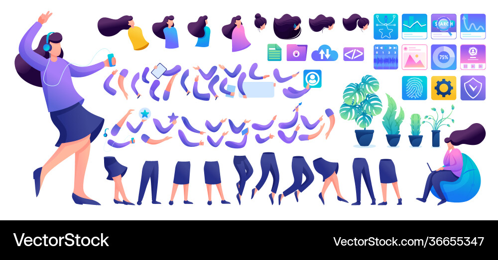 Constructor for creating a young girl n2 create Vector Image