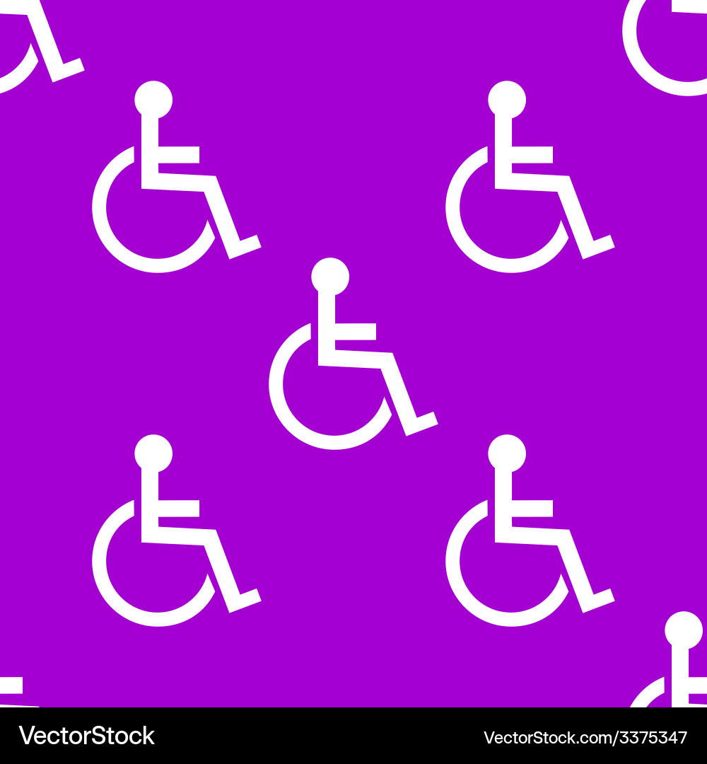 Disabled web icon flat design seamless pattern Vector Image