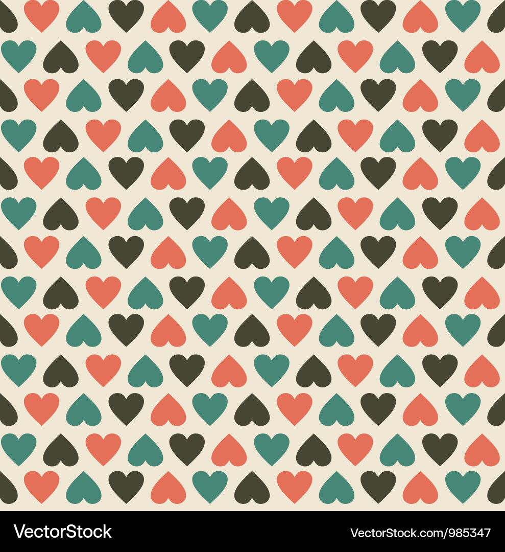 Retro Heart Pattern Vector Image
