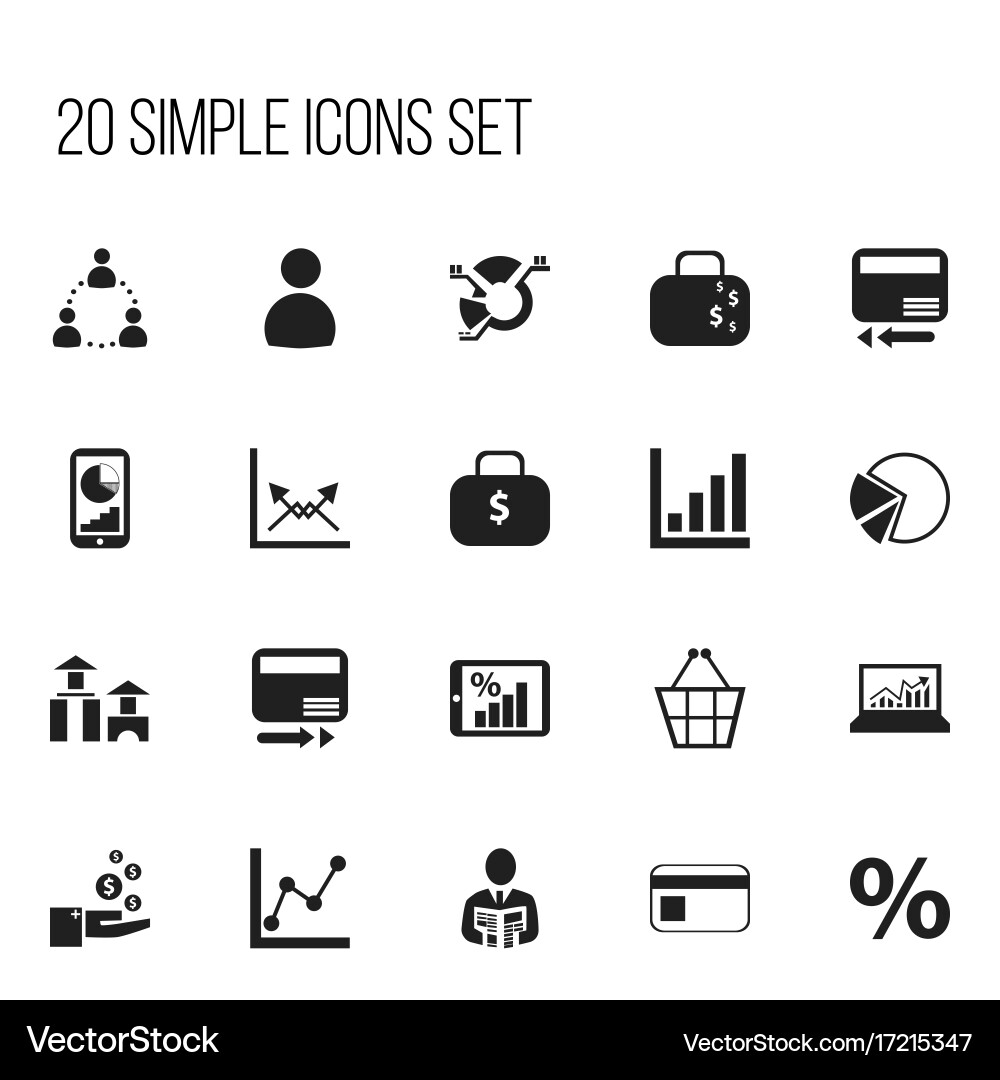 Set of 20 editable logical icons includes symbols Vector Image