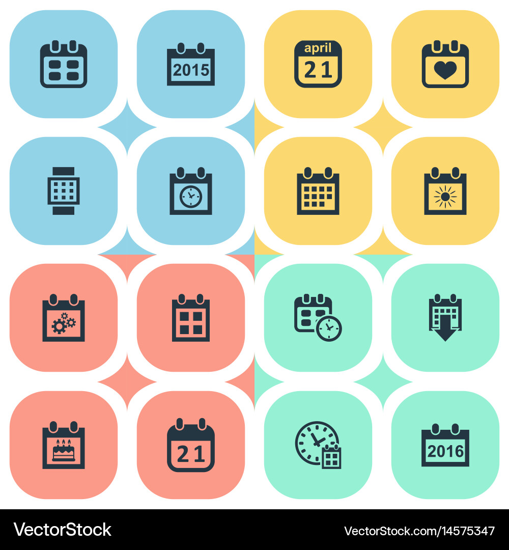 Set of simple date icons Vector Image