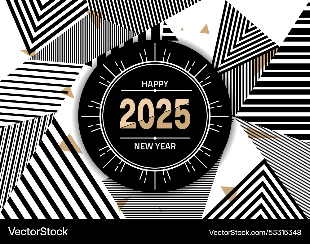 2025 new year banner with numbers from simple geom 2025 new year banner with numbers from simple geom vector image