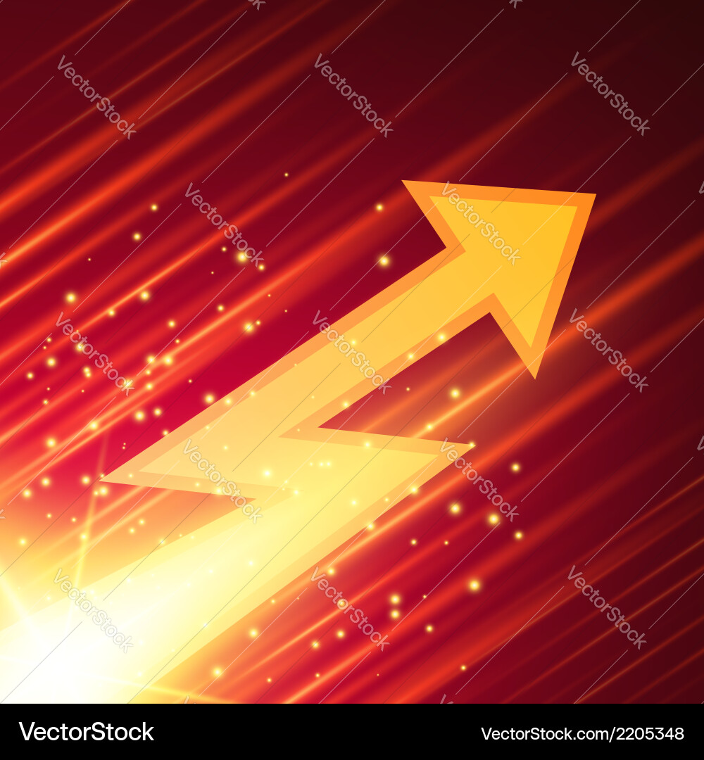 Abstract background with glowing arrow vector image