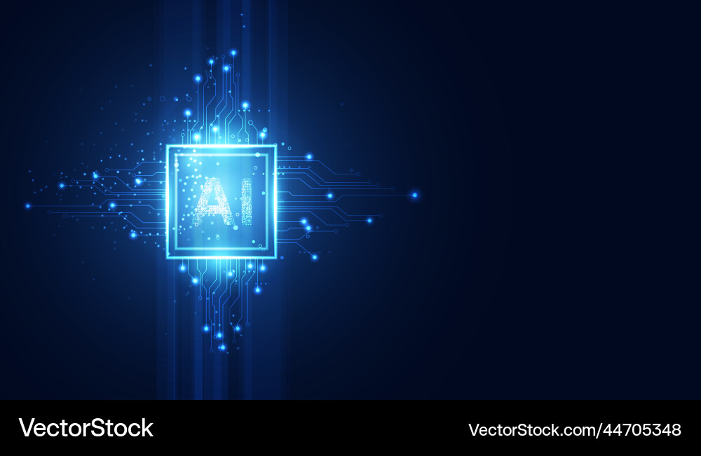 Abstract technology ai computing concept working Abstract technology ai computing concept working Vector Image