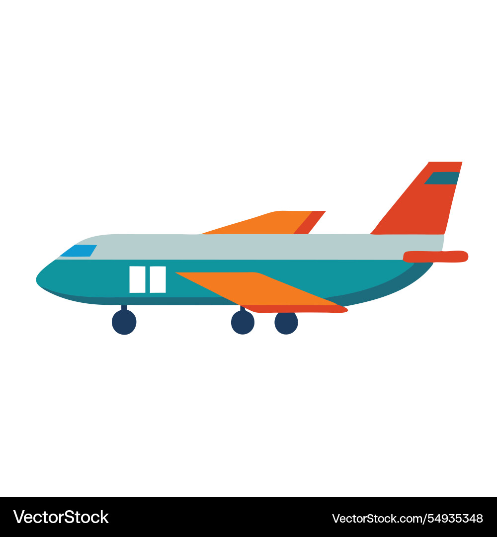Cargo plane air transport isolated flat on white Cargo plane air transport isolated flat on white vector image