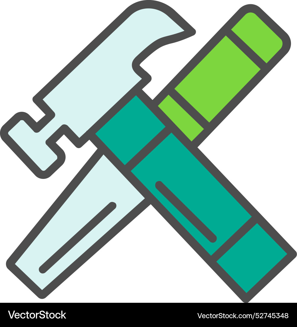 Chisel line filled icon design Vector Image