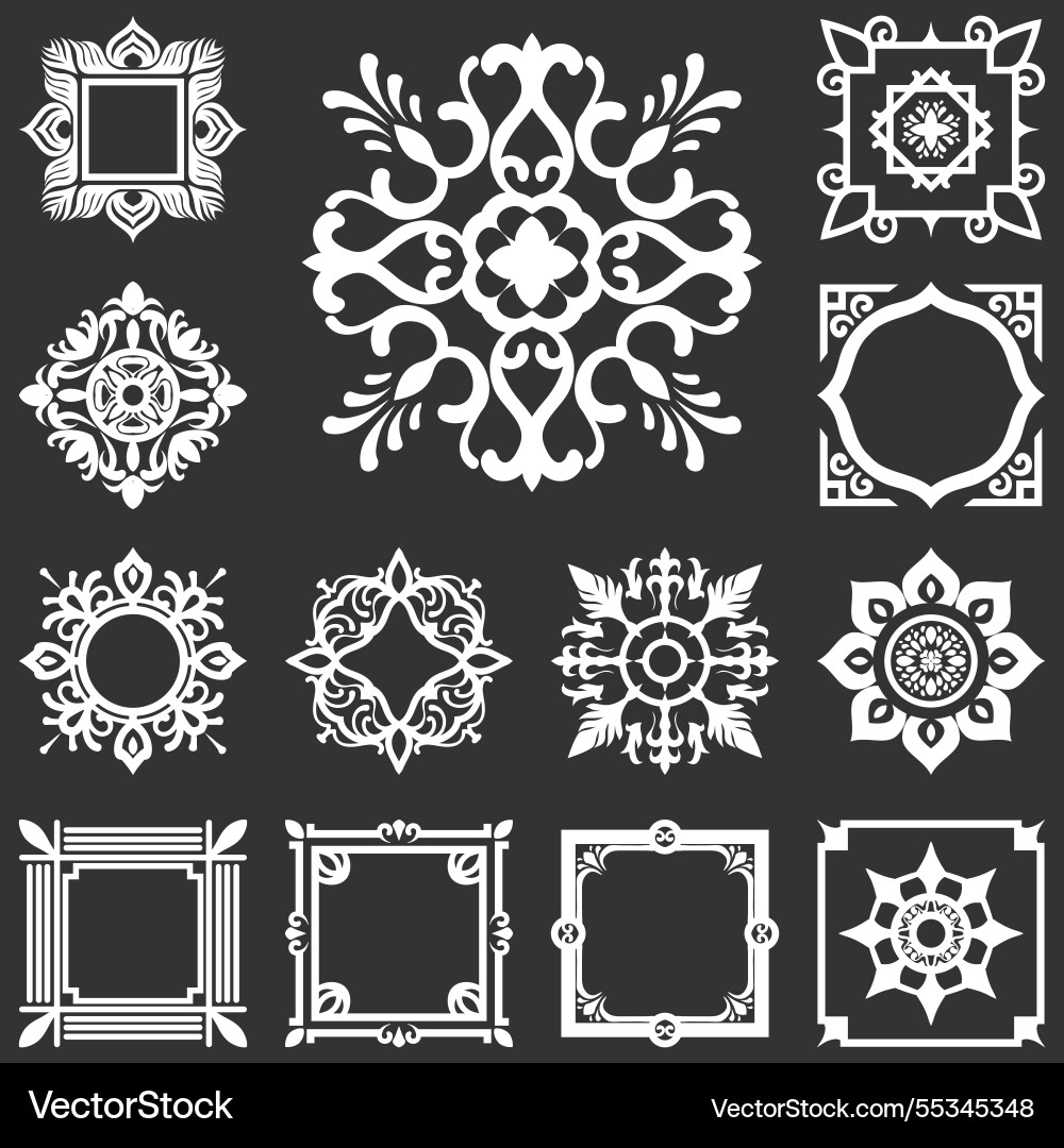 Ein Vintage-Rahmenelement floraler Symmetrierand Ein Vintage-Rahmenelement floraler Symmetrierand vektorbild