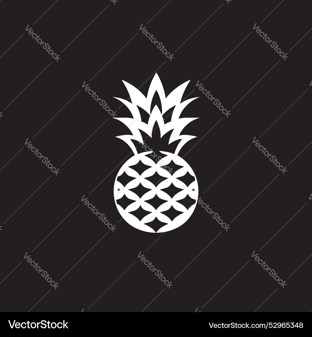 Exotic Elegance Black Pineapple Emblem Tropical Vector Image