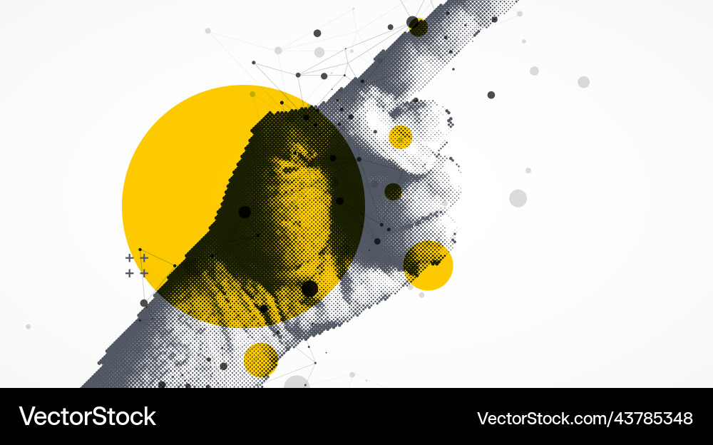 Hand pointing sign direction pointer halftone Hand pointing sign direction pointer halftone vector image