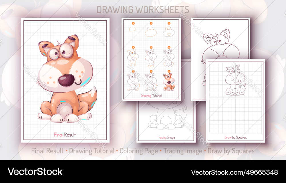 How to draw a fox step by drawing tutorial Vector Image