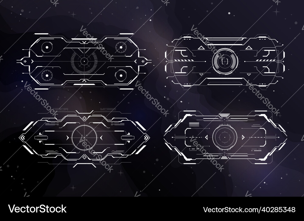 Hud aim control frame interface futuristic target Vector Image