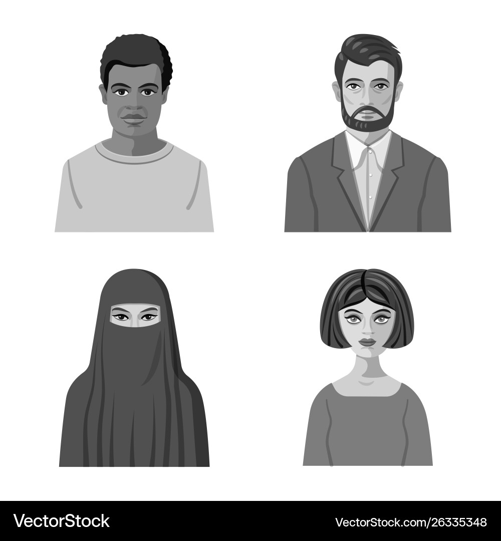 Isolated object face and person icon Vector Image