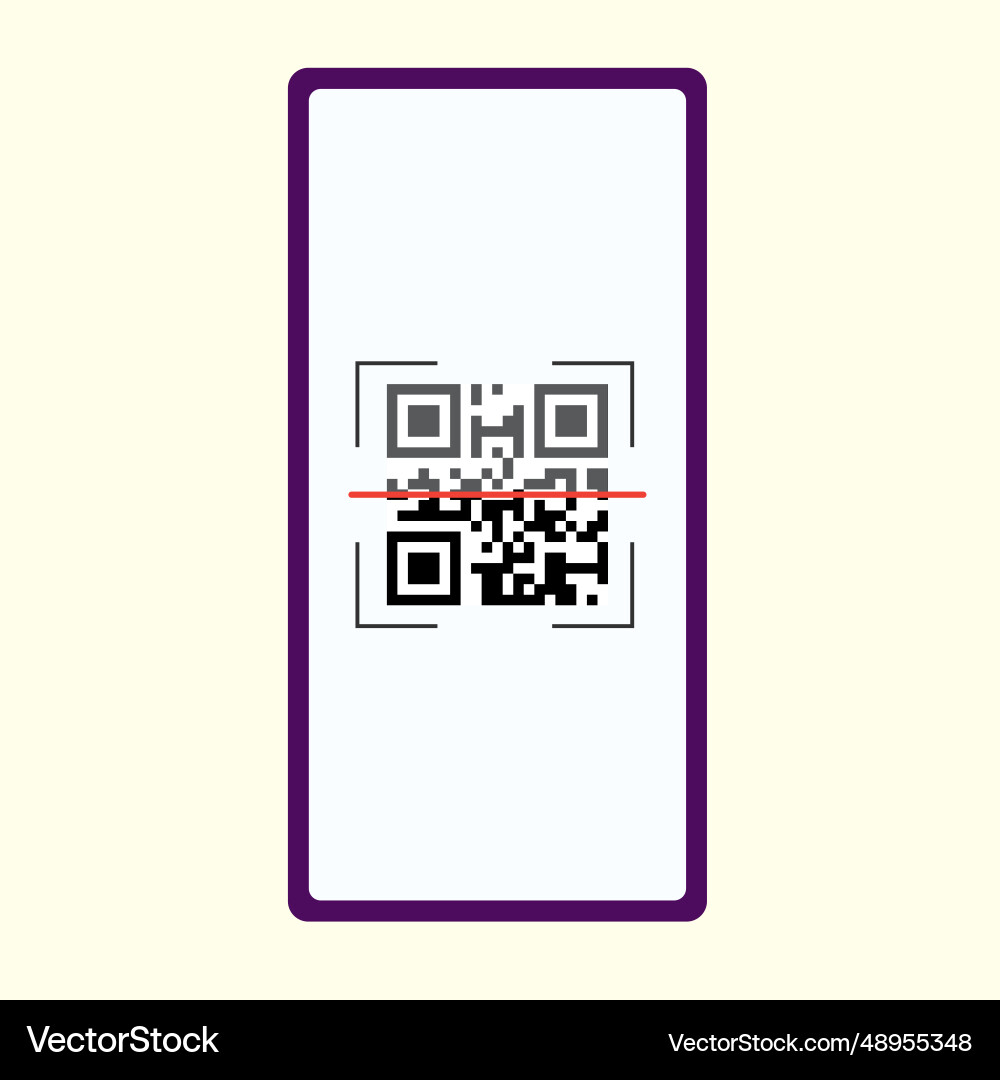 Mobile flat icon with qr code Mobile flat icon with qr code vector image