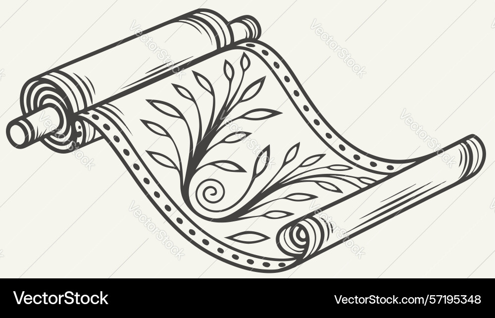 Ornate scroll banner with intricate pattern vector image