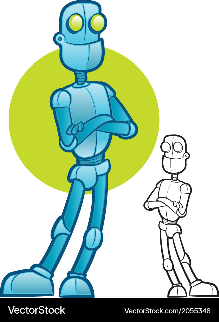 Retro Robot Character Vector Image