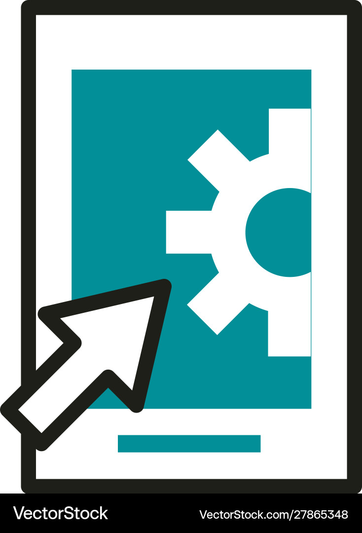 Smartphone setting click web development icon line Vector Image