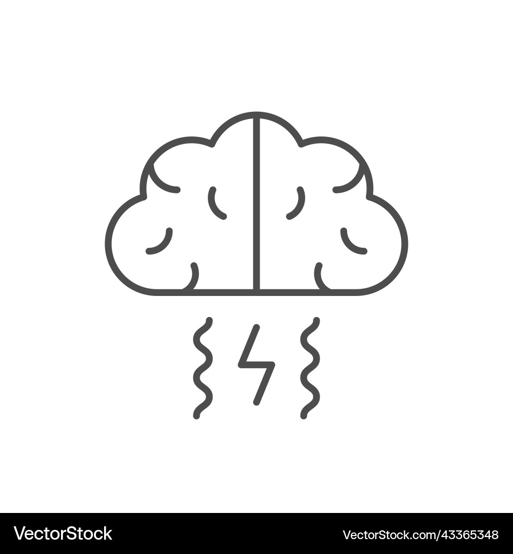 Thinking process line outline icon Thinking process line outline icon vector image