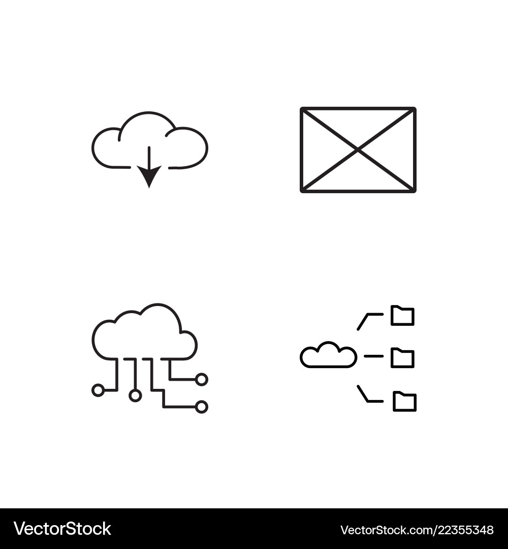 Web simple outlined icons set vector image