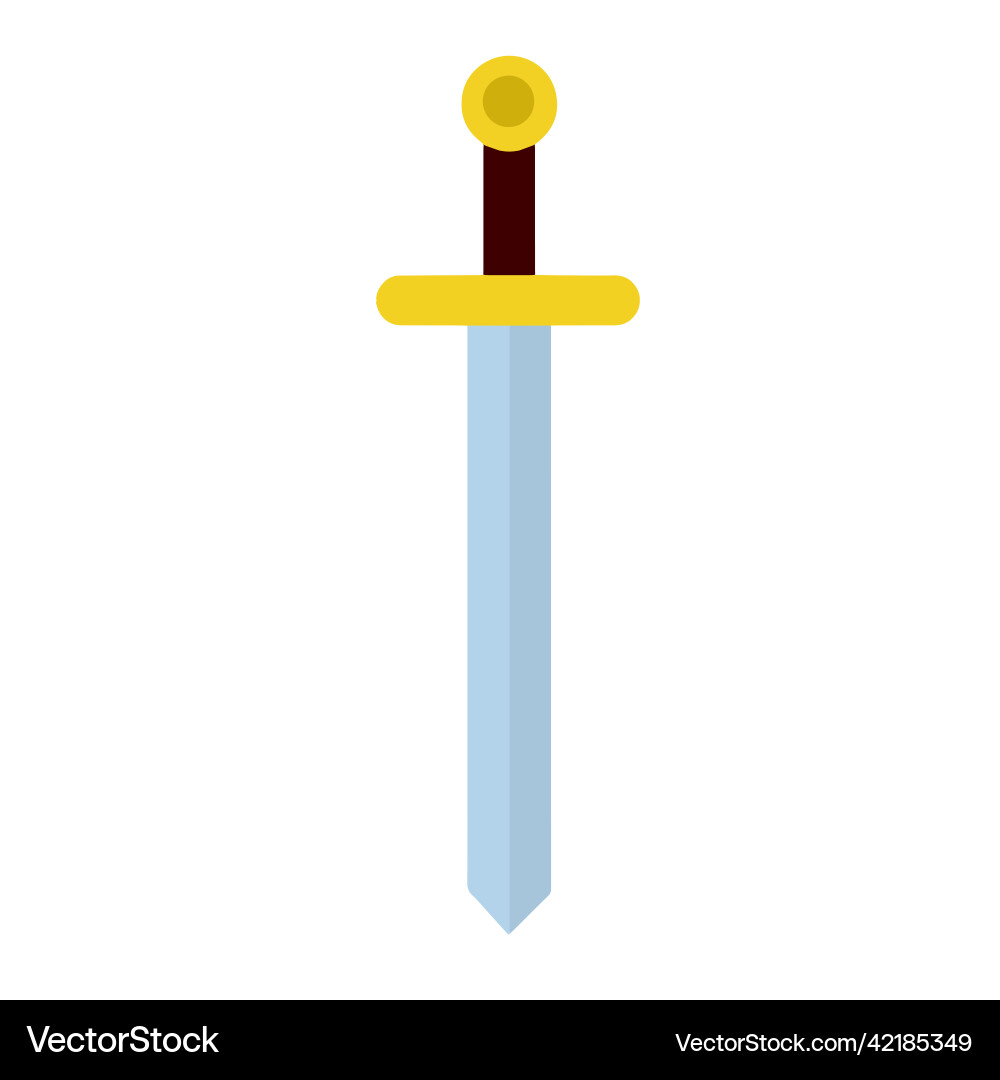 Ancient sword sharp blade with brown handle Ancient sword sharp blade with brown handle Vector Image