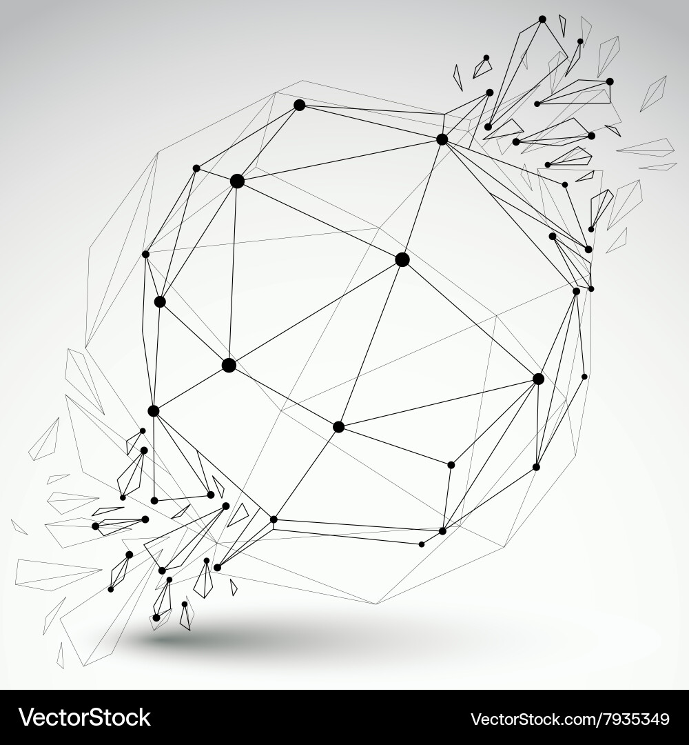 Dimensional wireframe object transparent spherical Vector Image