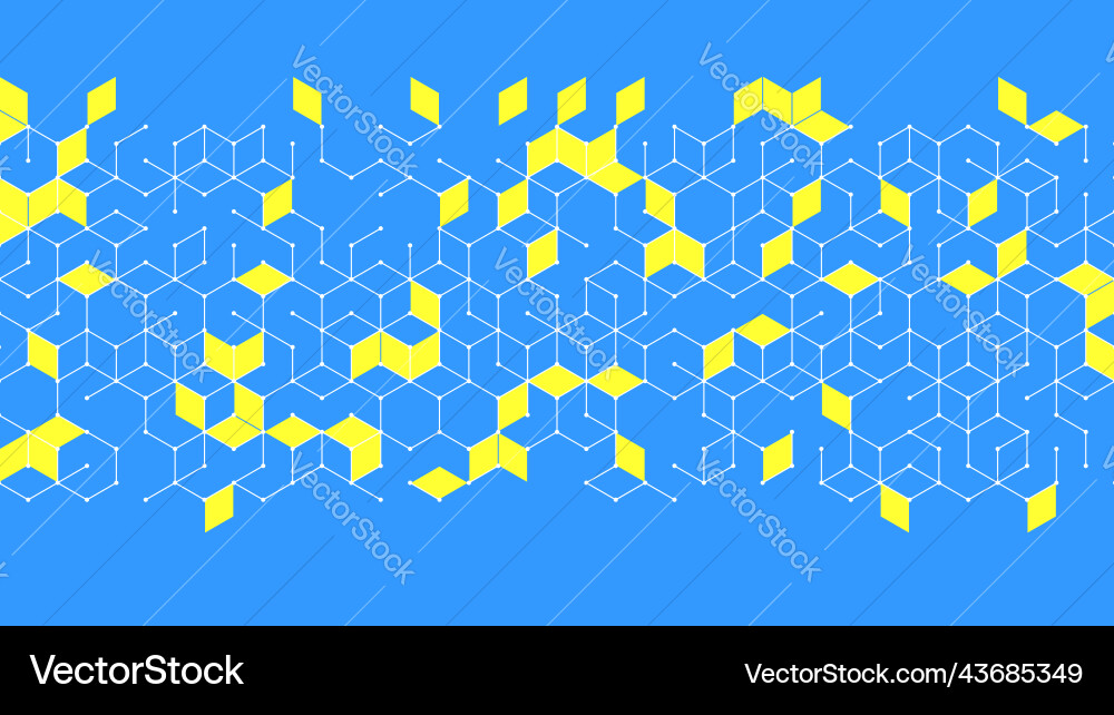 Geometric Cubes and Hexagons Pattern vector image