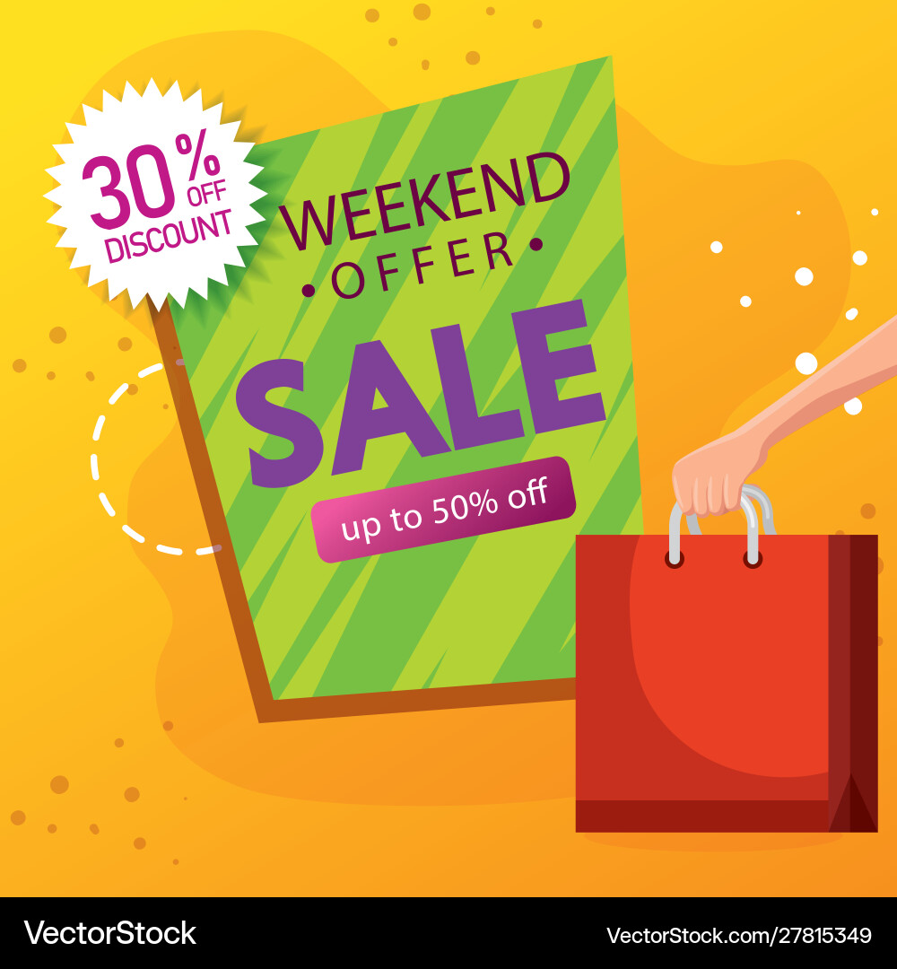 Handelsmarke Verkauf Wochenende Angebot Briefing Handelsmarke Verkauf Wochenende Angebot Briefing vektorbild