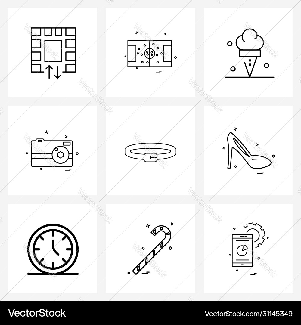 Isolated symbols set 9 simple line icons Vector Image