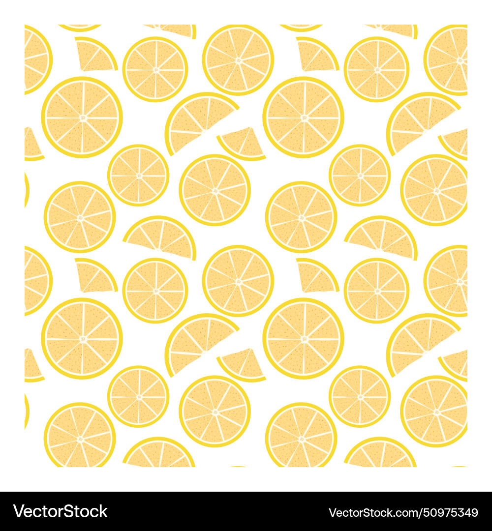Lemon seamless pattern with slices Vector Image