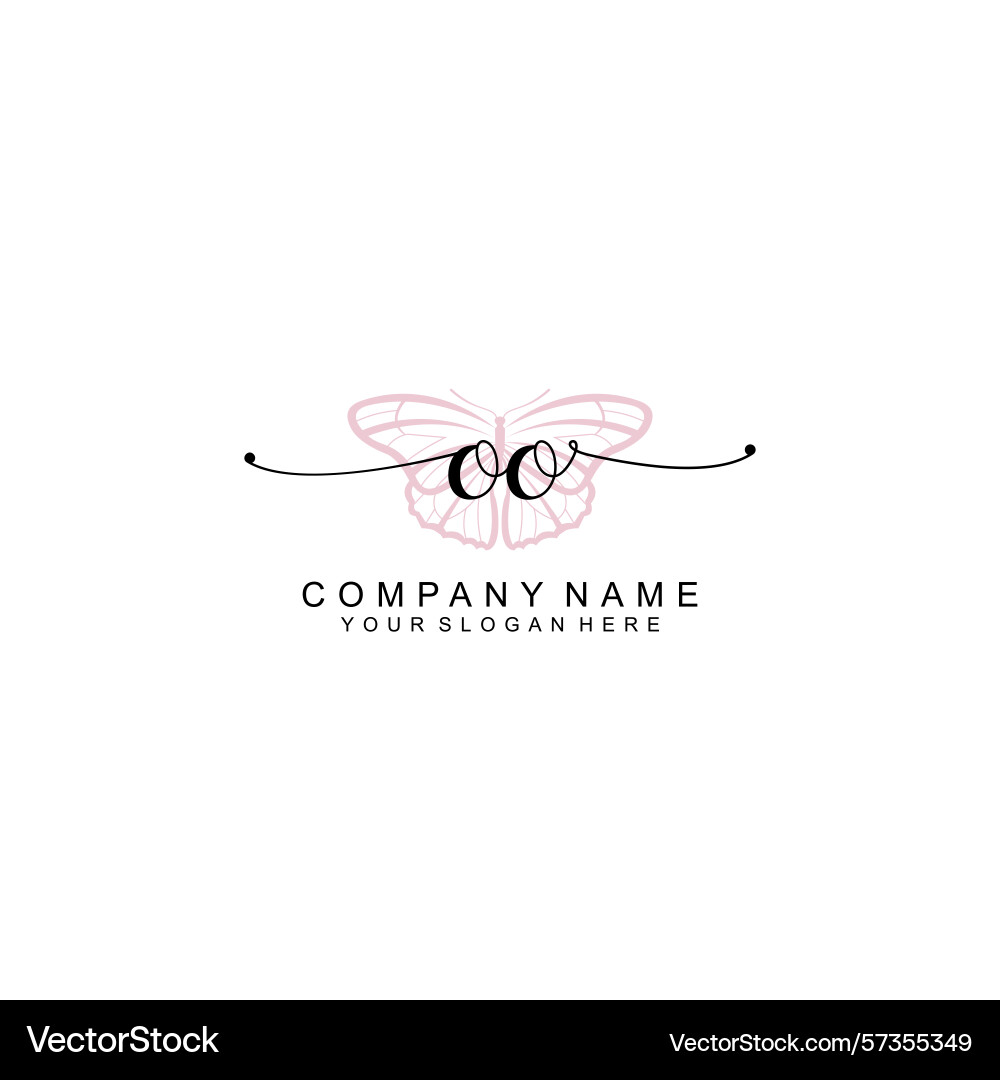Minimalist handwritten oo initial logos with soft Vector Image