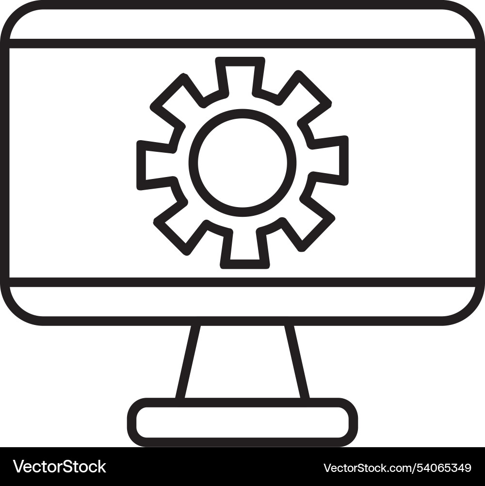 Monitor screen line icon design vector image