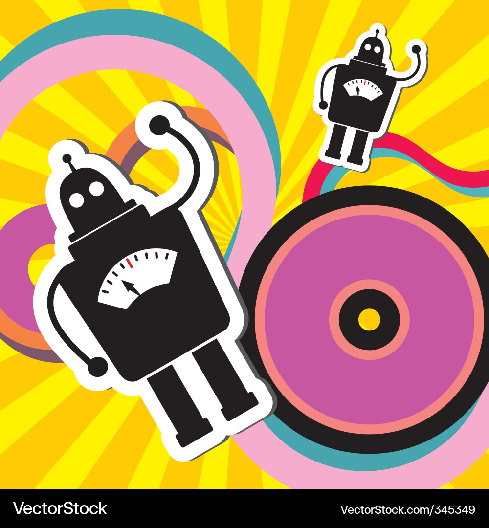 Retro Android Robots vector image