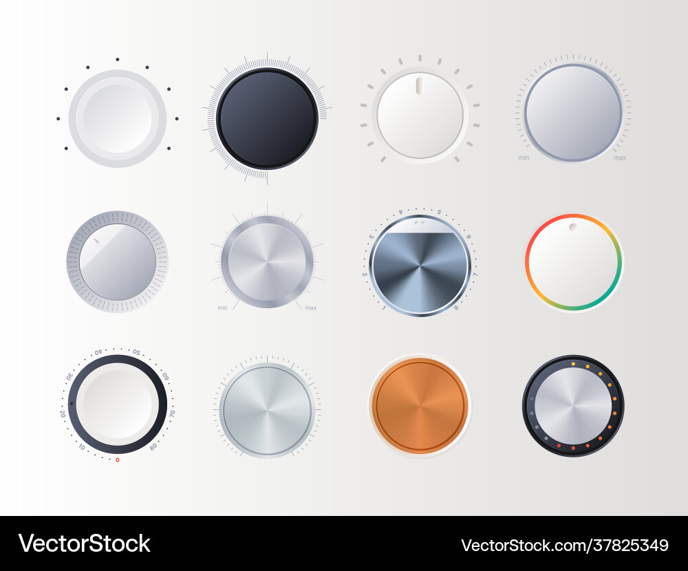 Round Volume Controller Set vector image