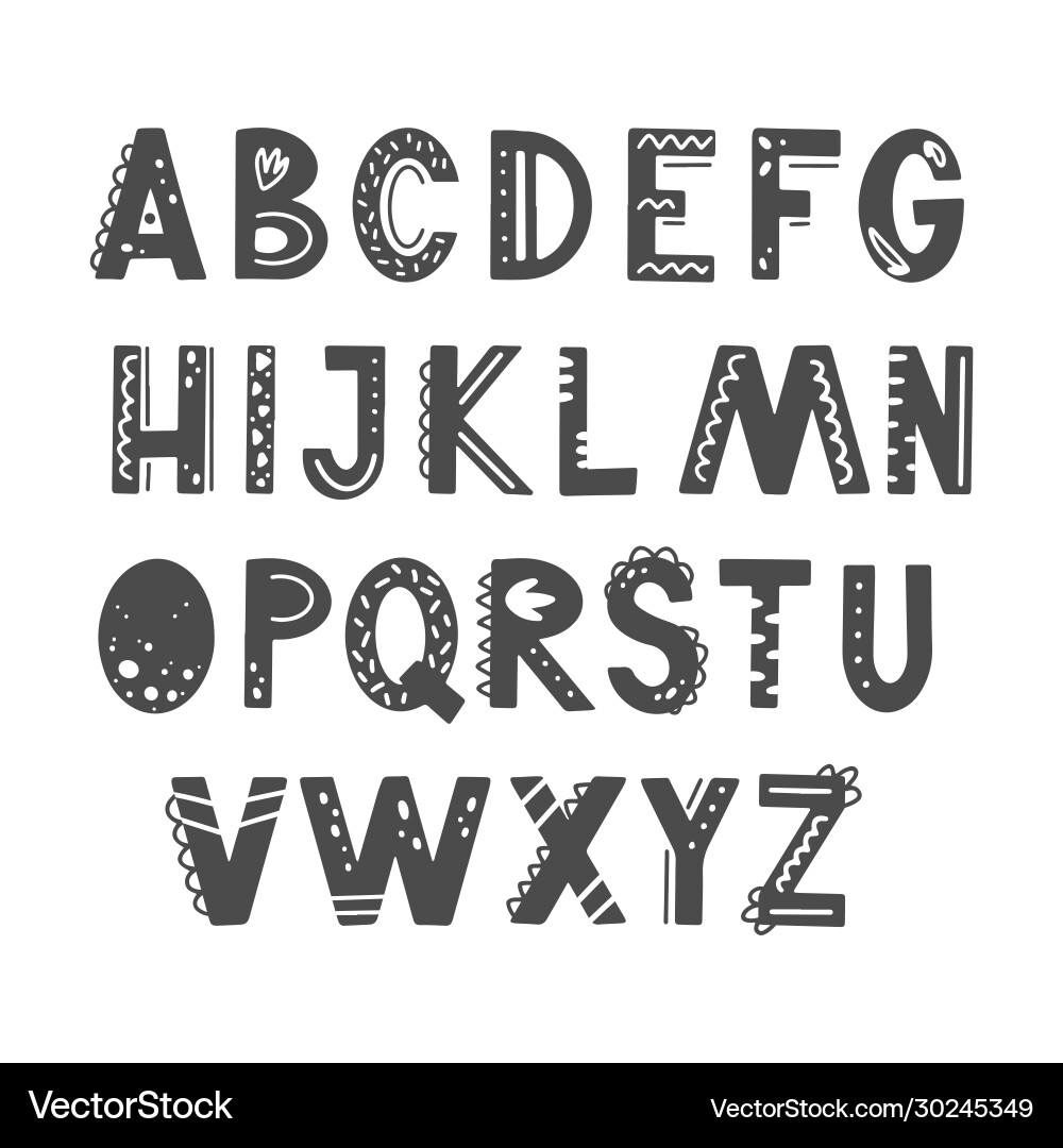 Set alphabet character for kids design vector image