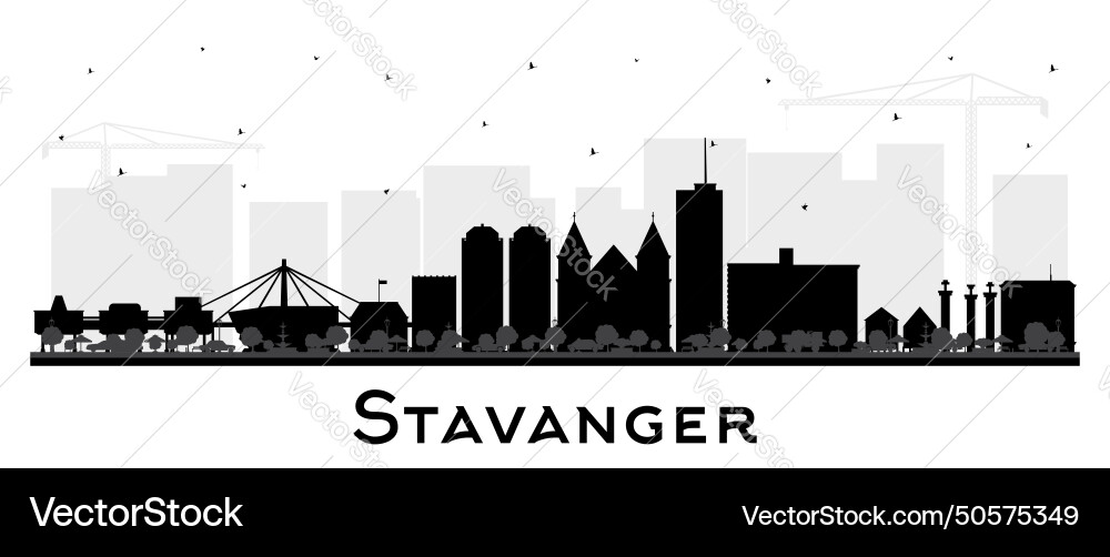 Stavanger norway city skyline silhouette Stavanger norway city skyline silhouette vector image