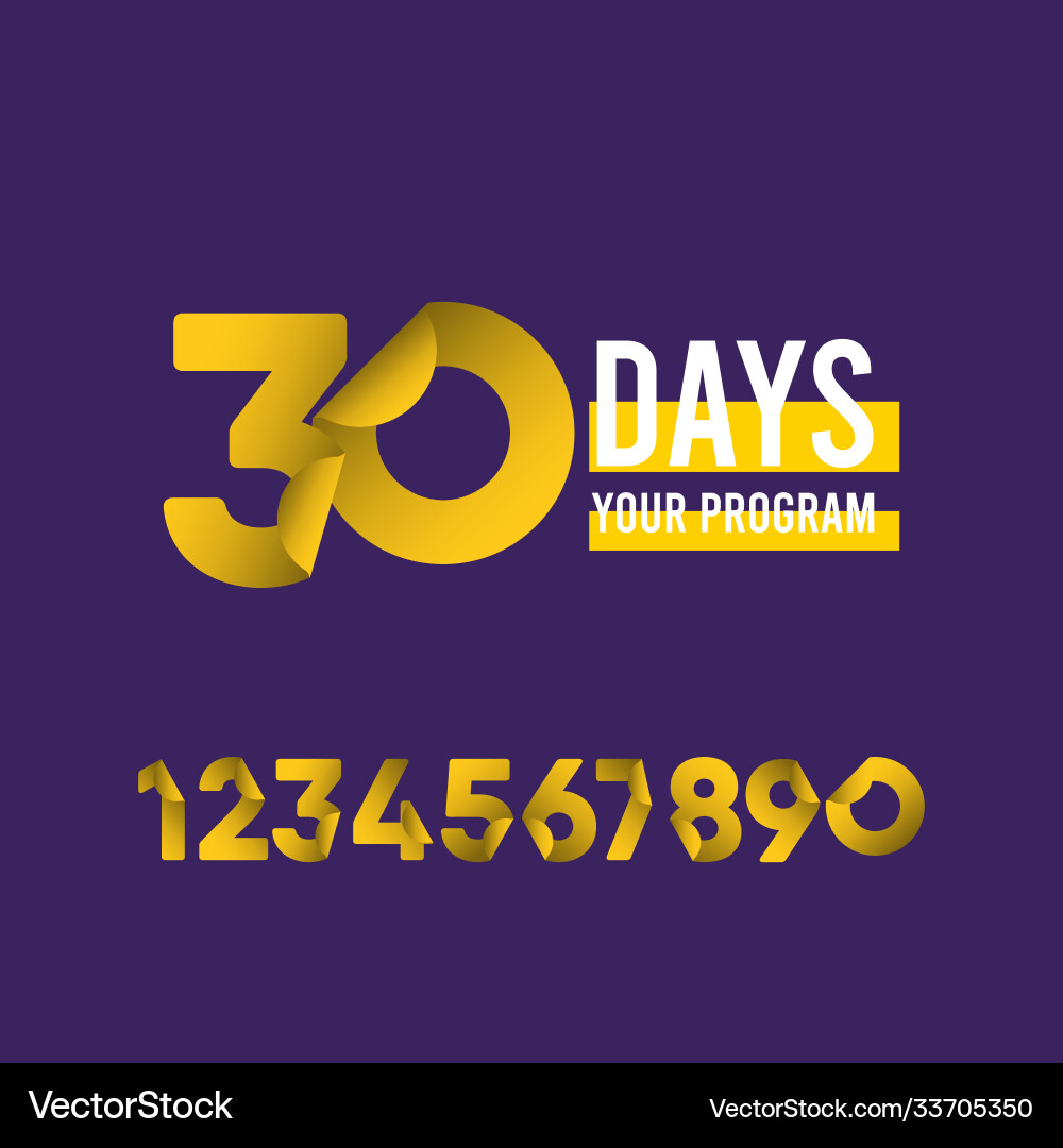 30 days your program template design Vector Image