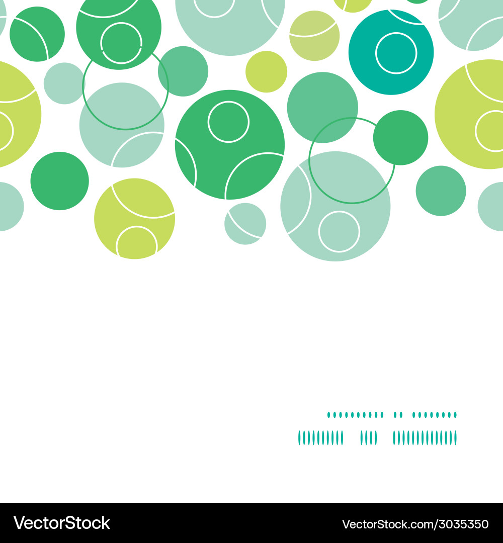 Abstract green circles horizontal frame seamless Vector Image