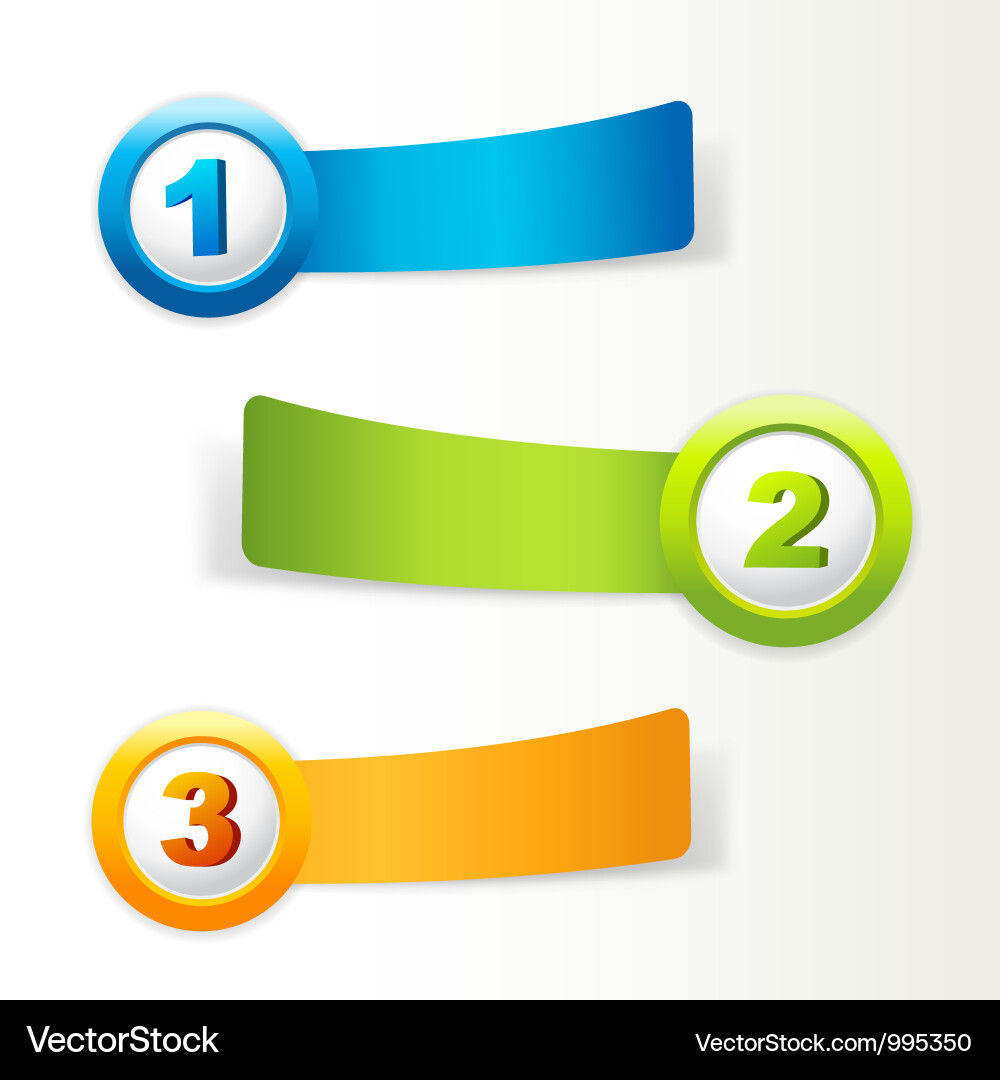 Banners with numbers and place for own text Vector Image