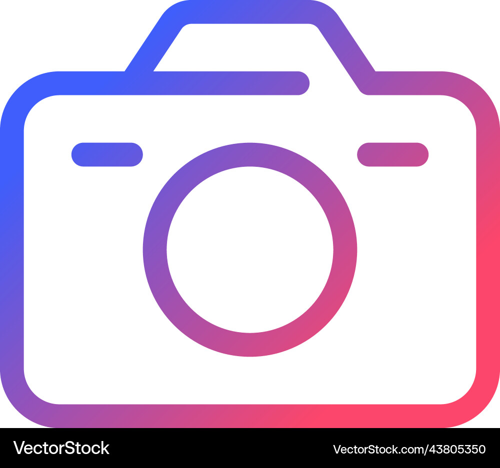 Camera pixel perfect gradient linear ui icon Camera pixel perfect gradient linear ui icon Vector Image