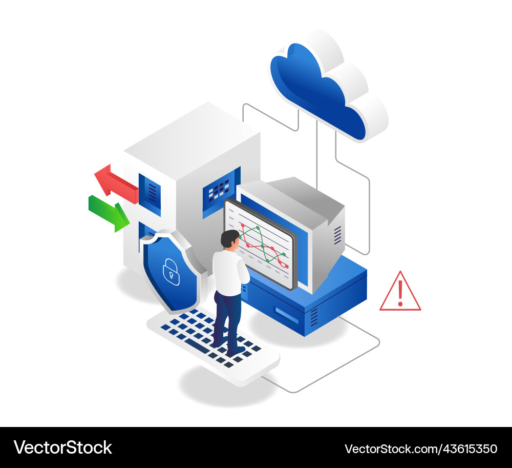 Cloud Data Analysis Dashboard Vector Image